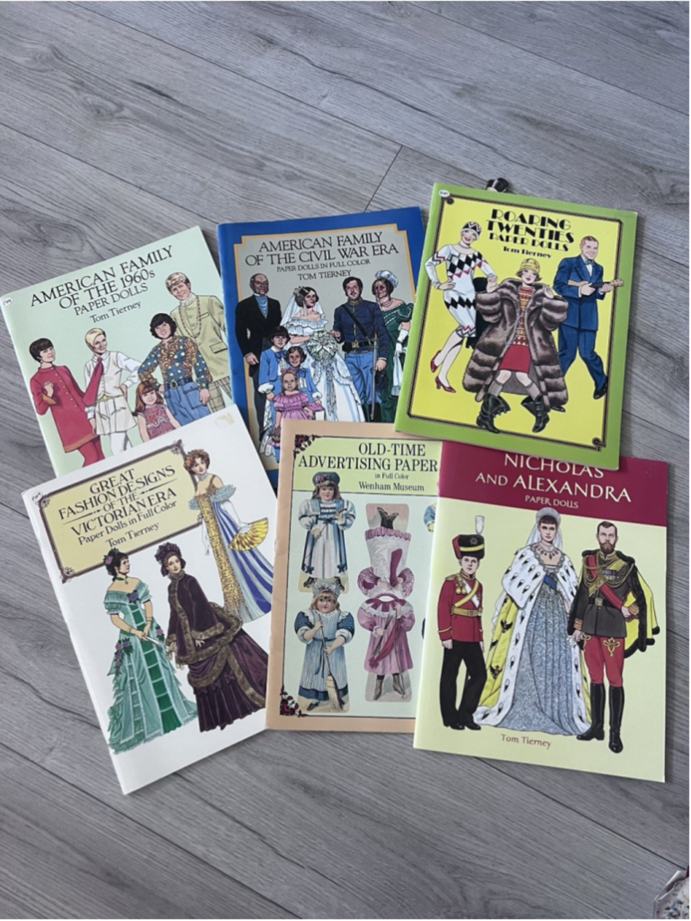 Tom Tierney Paper Dolls Book Lot Of 6 - Civil War 20s 60s Victorian Era & More